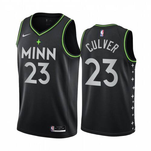 T-Wolves #23 Jarrett Culver Durable 2020 City NBA Jersey - Black