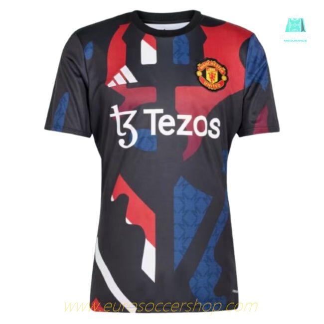 2024-2025 Man Utd Pre-Match Jersey (Black) (Mainoo 37)