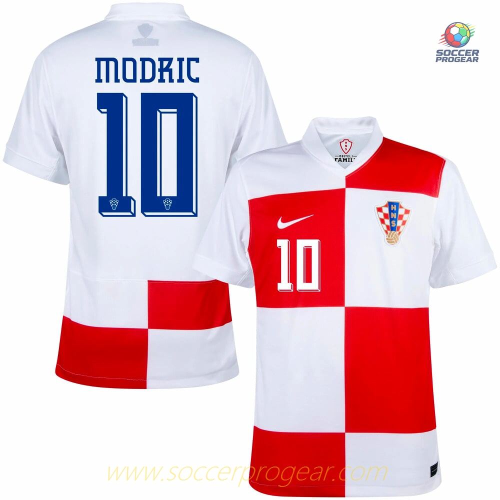 Croatia Home Kids Soccer Shirt 2024-25 Edition Modric