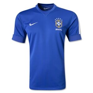Quick Dry 2013 Brazil 4 DAVID LUIZ Blue Away Jersey Shirt