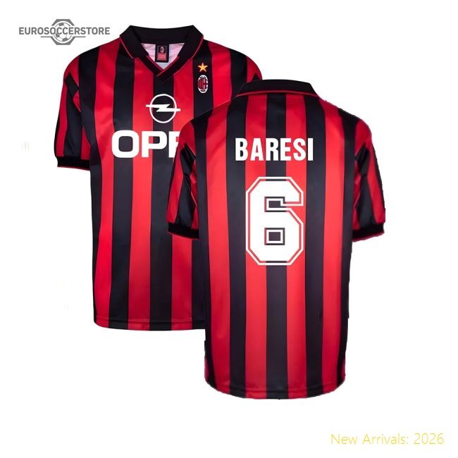 Ac Milan 1996 Home Retro Shirt (baresi 6) - Fan Collection