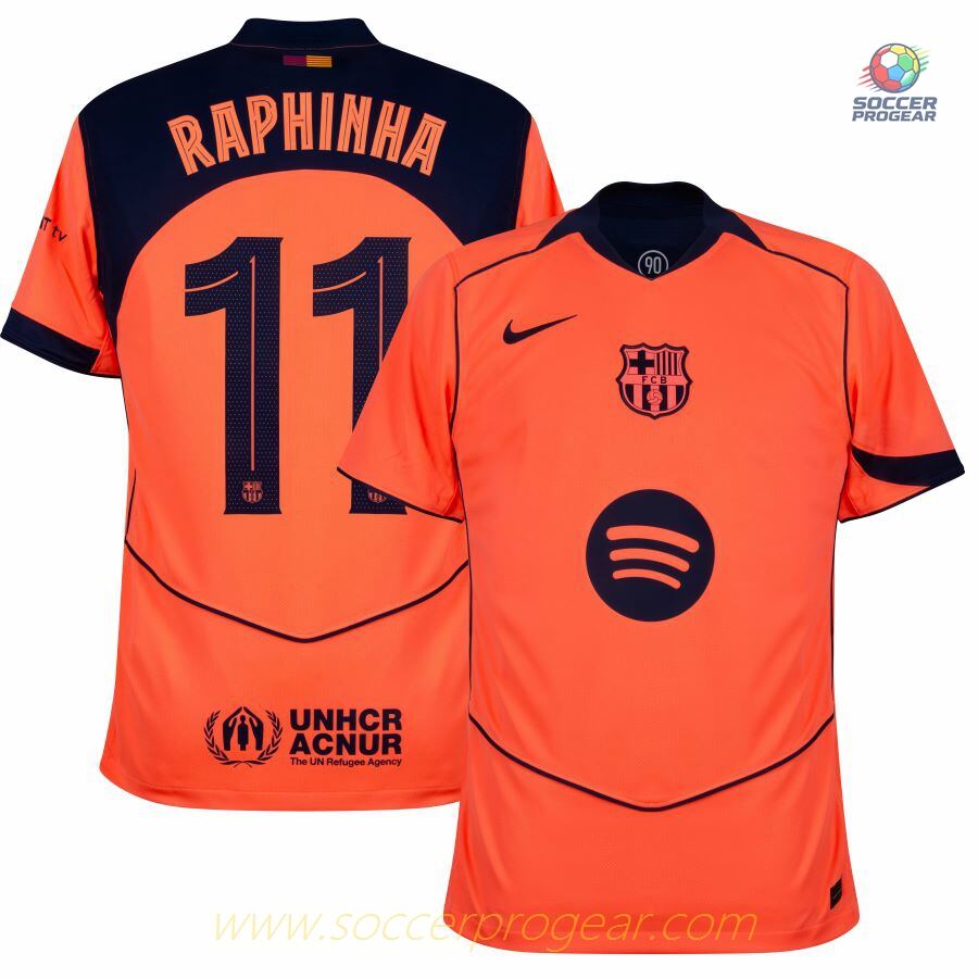 Barca Third Team Football Shirt 2025/26 Collection Raphinha