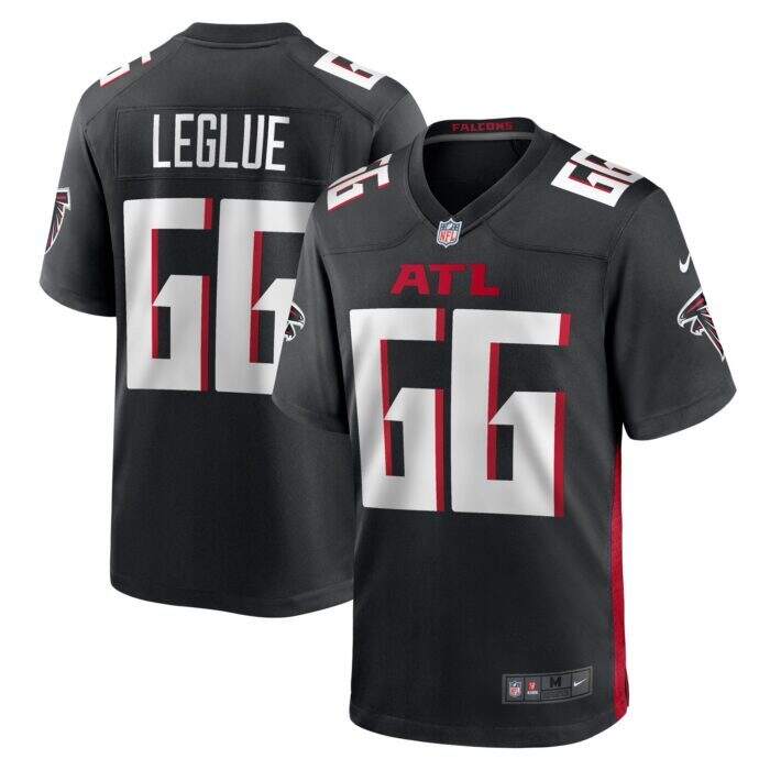 Men's Atlanta Falcons John Leglue Nike Black Team Game Jer...