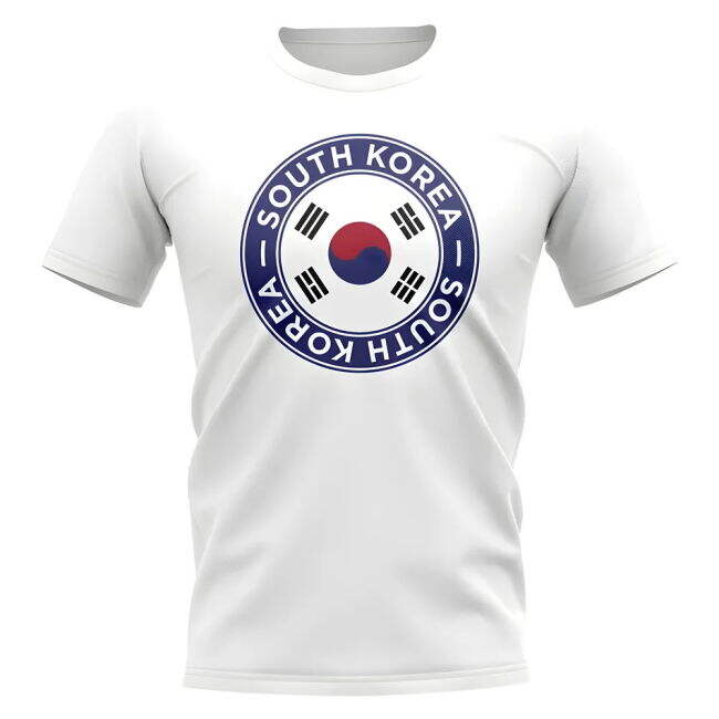 South Korea Football Badge T-Shirt (White)