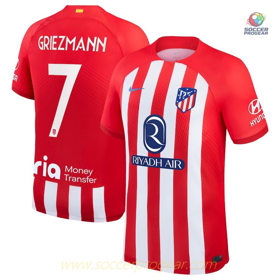 Atletico Madrid Griezmann Home Soccer Team Jersey 2023 2024