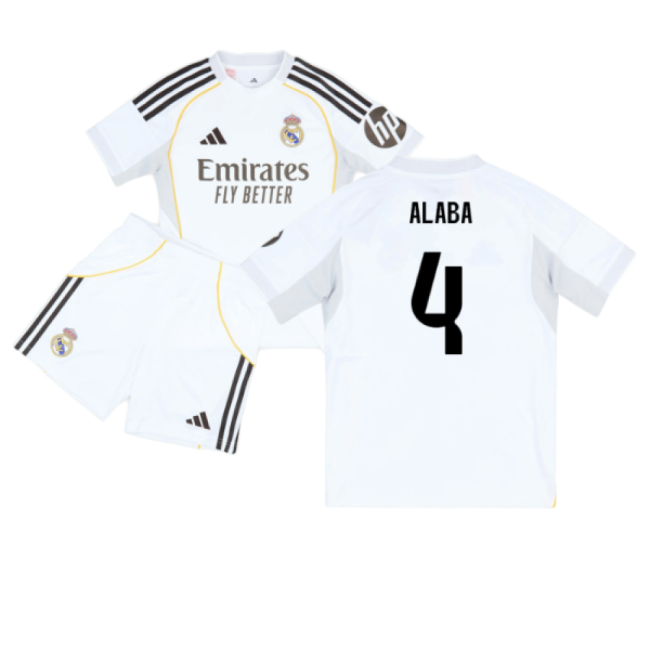 2025-2026 Genuina Camiseta Real Madrid Local - Juvenil Con Alaba 4