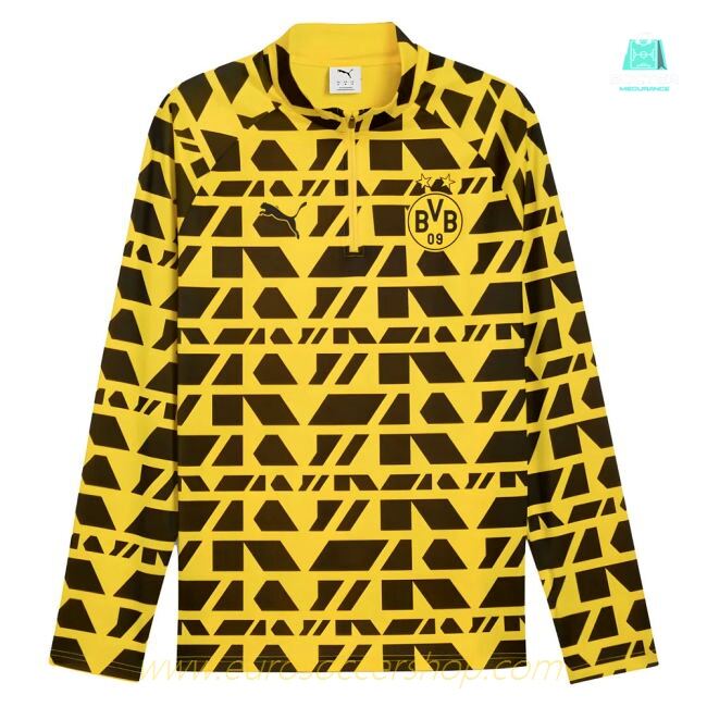 2025-2026 Borussia Dortmund Warm Up 1/4 Zip Top (Yellow)