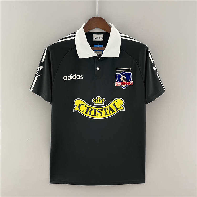 Colo-Colo Retro Soccer Jersey 9293 Black Away Football Shirt -