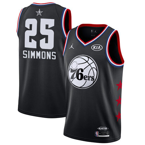 Sixers #25 Ben Simmons Professional 2019 Icon NBA Jersey - Black