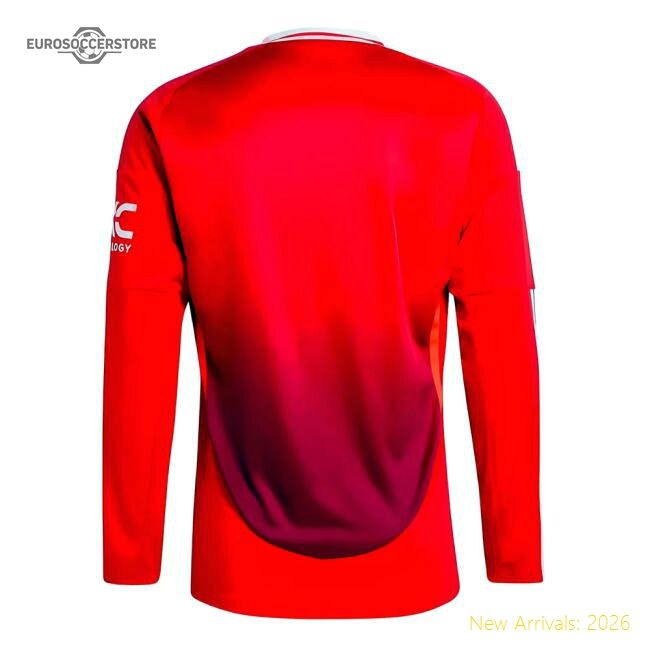 Authentic 2024-2025 Man Utd Long Sleeve Home Shirt - Premium Quality