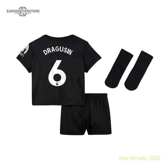 Premium 2025-2026 Tottenham Hotspur Away Baby Kit (dragusin 6)