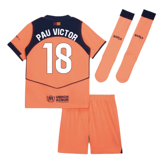 2025-2026 Barcelona Third Mini Kit (Pau Victor 18)