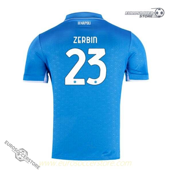 SSC Napoli 24-25 Season Home Jersey Featuring Zerbin 23