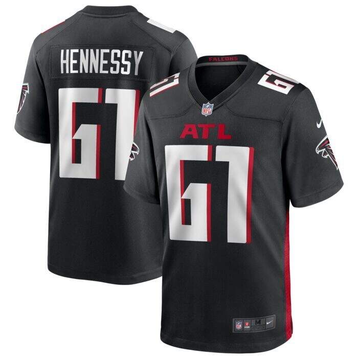 Men's Atlanta Falcons Matt Hennessy Nike Black Player Game...