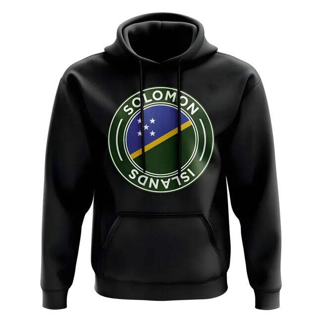 Team Solomon Islands Football Badge Hoodie (Black) Premium