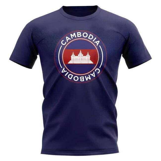 Cambodia Football Badge T-Shirt (Navy)