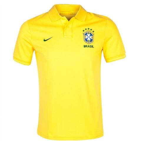 2013 Brazil Yellow Polo T-Shirt - Official Replica 4379