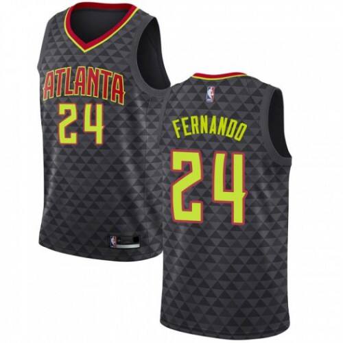 ATL Bruno Fernando #24 Official 2024 Icon NBA Swingman Jersey Black