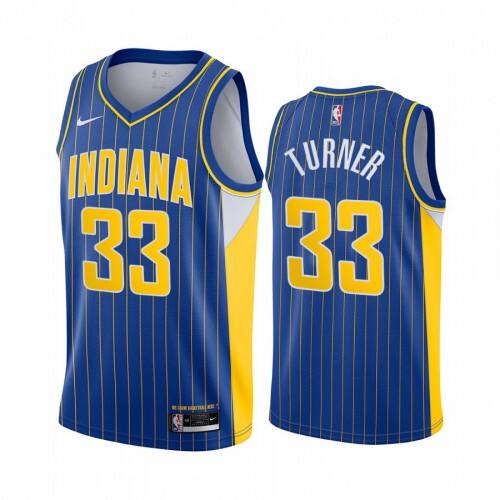 Pacers Myles Turner #33 Elite 2020 City NBA Swingman Jersey Blue
