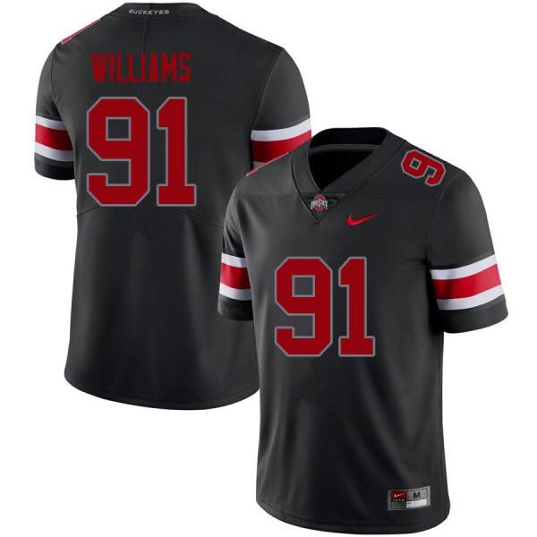 Men Ohio State Buckeyes #91 Tyleik Williams Men Black V1e Jersey