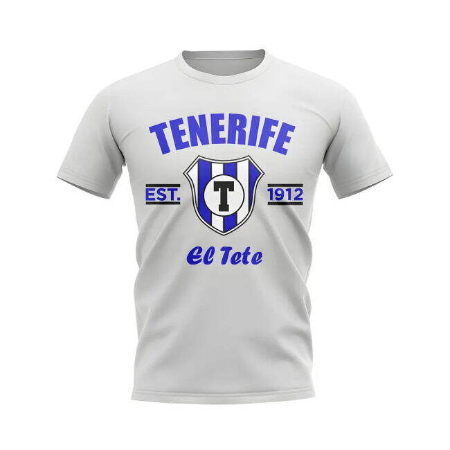 Tenerife Established Football T-Shirt (White) - Fan Favorite - Your...