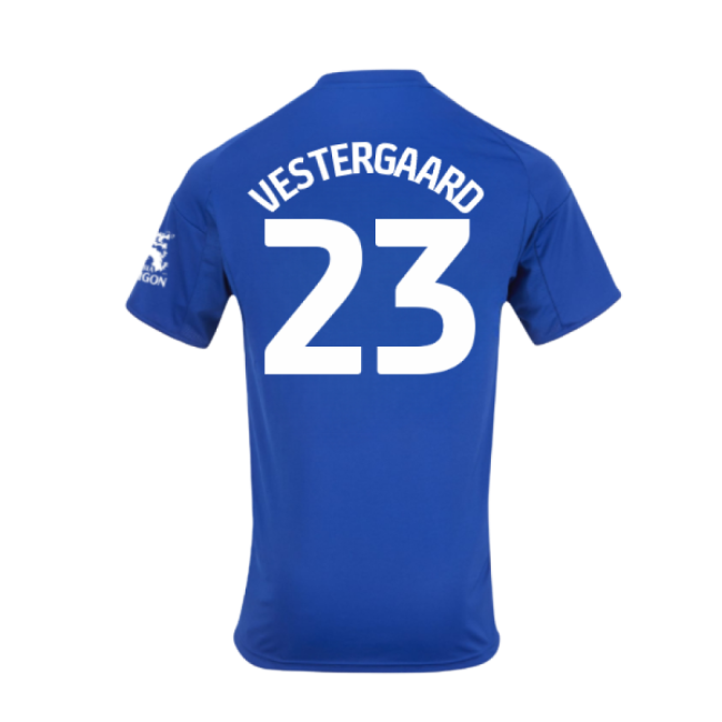2025-2026 Leicester City Home Shirt - Kids (Vestergaard 23) - premium