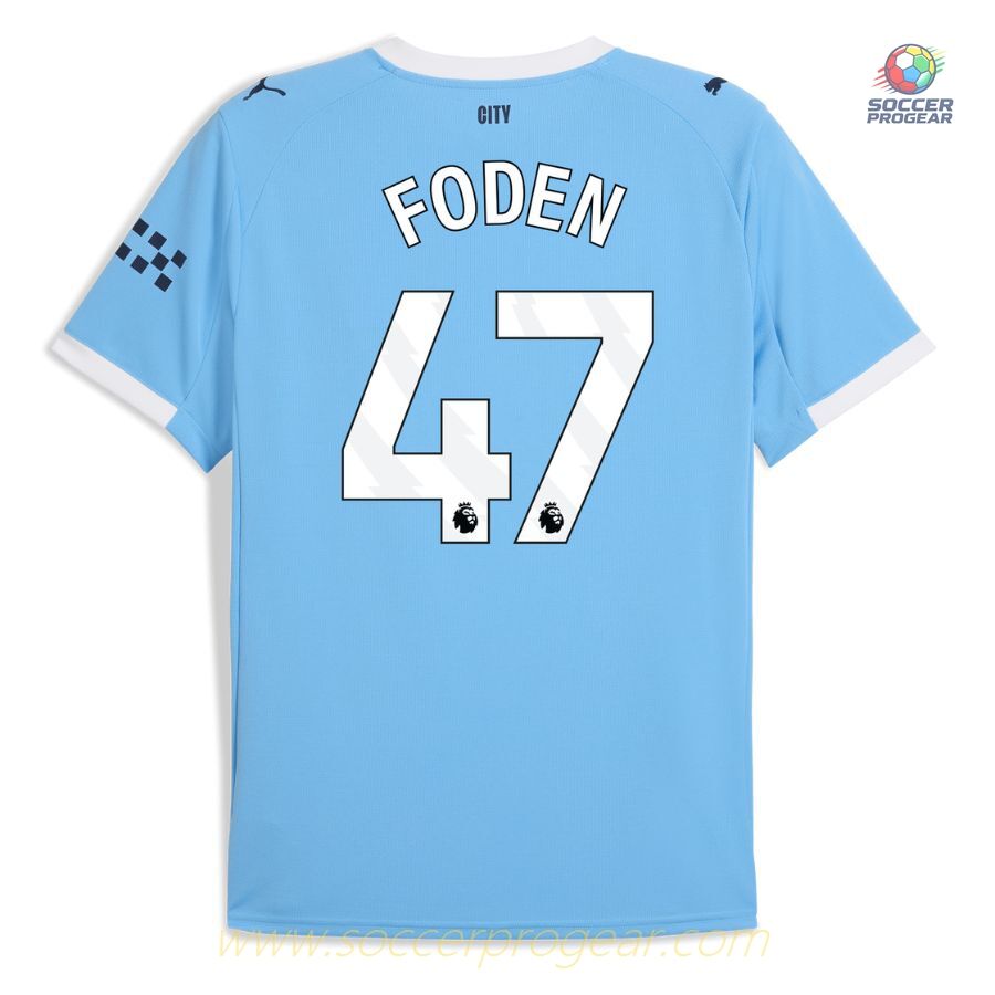 Manchester City Home Child Kit Shirt 2025-26 Edition Foden