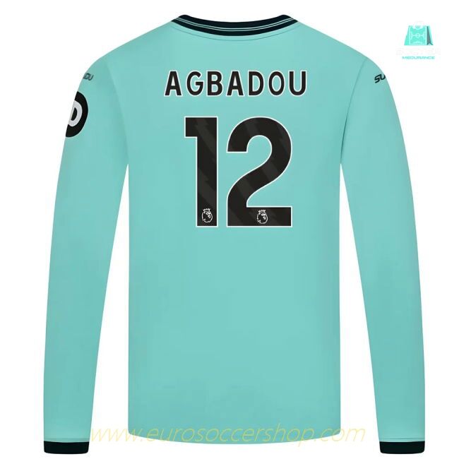 2025-2026 Wolves Long Sleeve Away Shirt (Kids) (Agbadou 12)