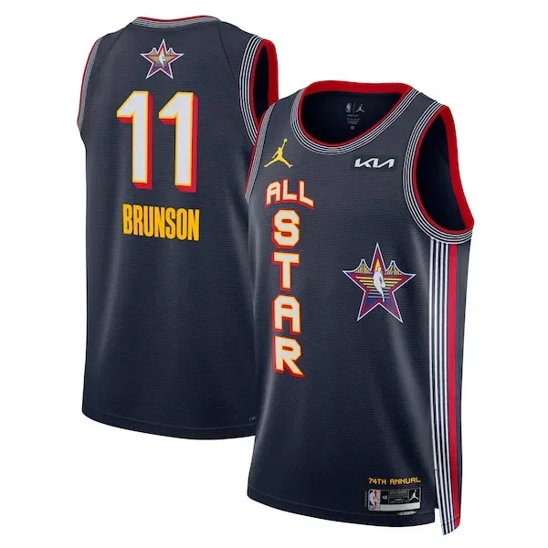 Jalen Brunson NBA Swingman Jersey - high-quality NBA - Navy training