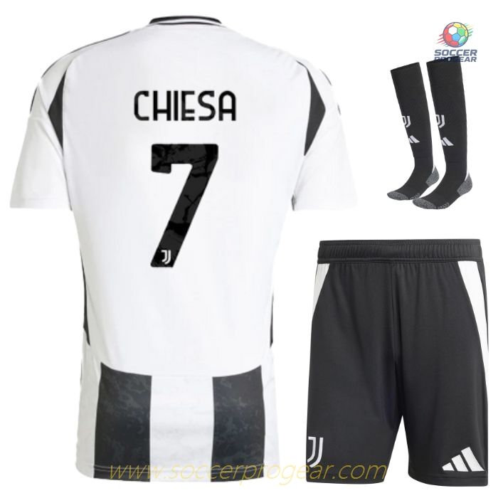 Juventus Childrenren's Home Team Jersey Team Jersey 2024-2025 Season Chiesa