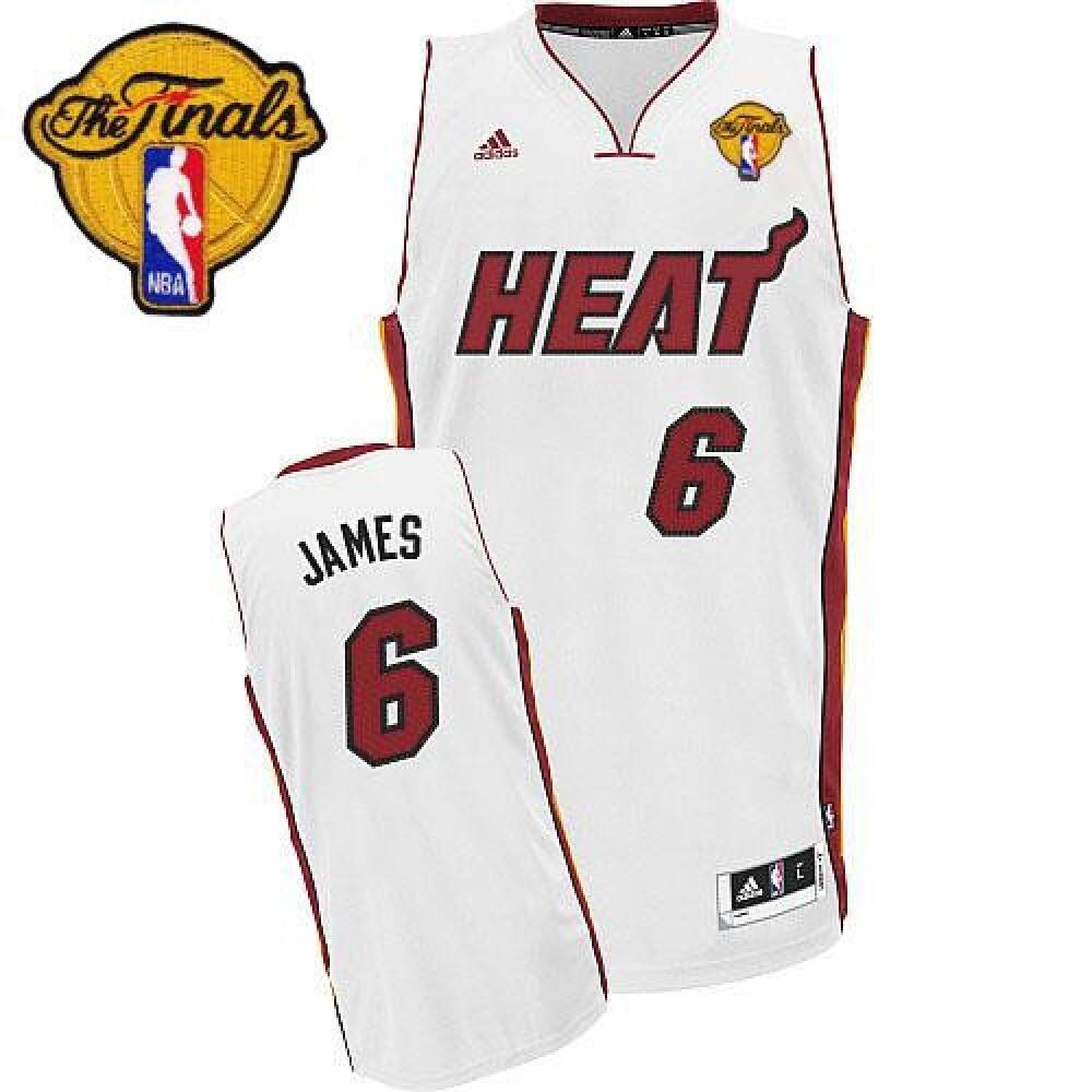 Fan Favorite Retro Men's Heat #6 LeBron White Basketball Jersey