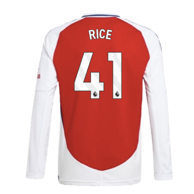 2024-2025 Arsenal Long Sleeve Home Shirt (Kids) (Rice 41)