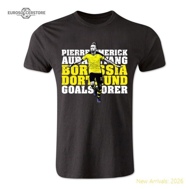 Fan-Favorite Pierre Emerick Aubameyang Dortmund Goalscorer T-Shirt (Black) -