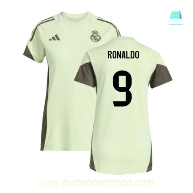 2025-2026 Real Madrid Training Jersey (Almost Lime) - Womens (Ronaldo 9)