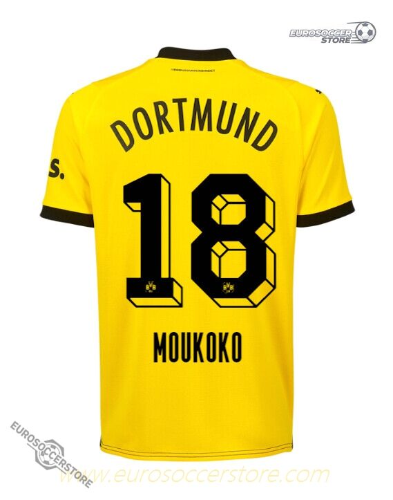 Borussia Dortmund Moukoko's 18th Home Jersey for the 23-24 Season