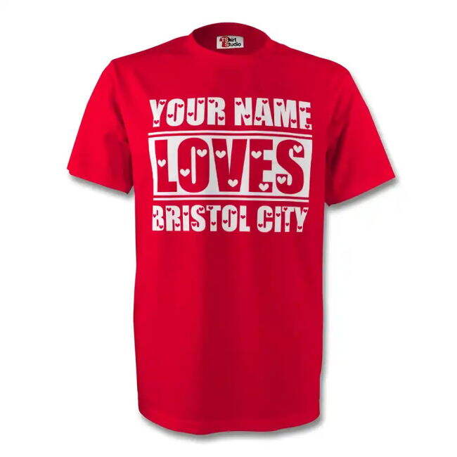 Authorized Your Name Loves Bristol City T-shirt (red) Stylish Design