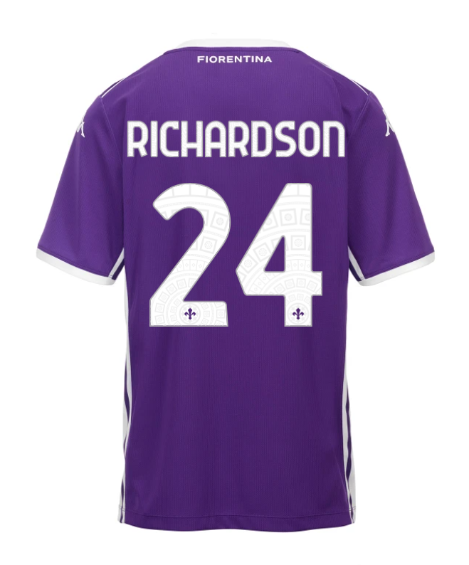 Fiorentina's 25-26 Home Jersey with RICHARDSON and the number 24 on it.