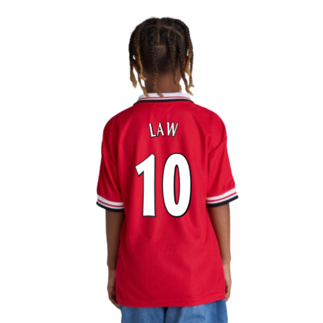 Euro Retro Style 1998-2000 Manchester United Home Shirt (Kids) (Law...