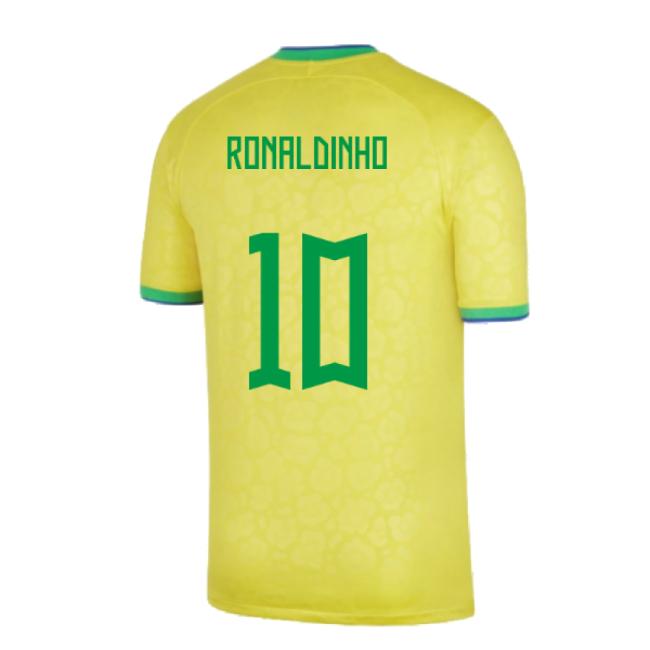Ronaldinho 10 Pro Style Brazil Home Player Jersey 2022-2023 (Kids)