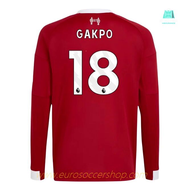 2025-2026 Liverpool Long Sleeve Home Shirt (Kids) (Gakpo 18)