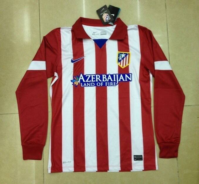 Elite Series 13-14 Atletico Madrid Home Long Sleeve Soccer Jersey