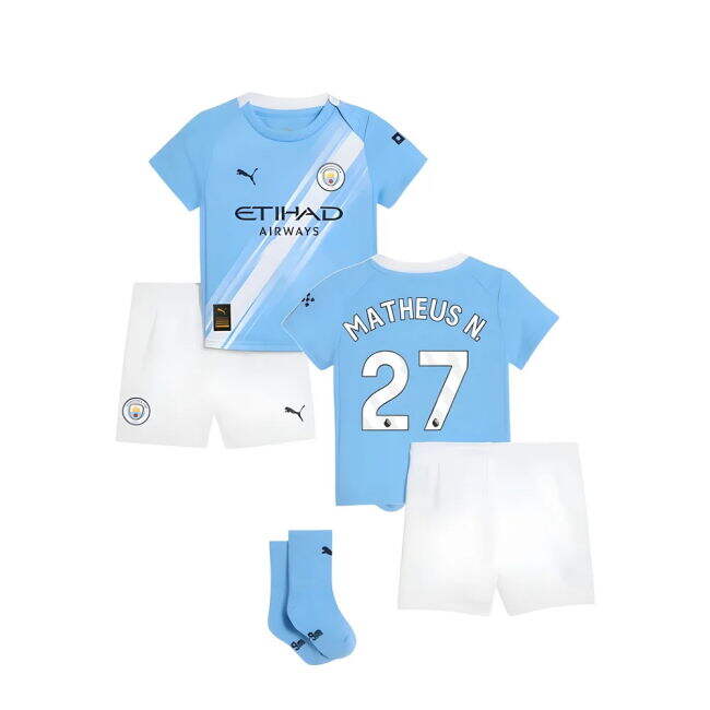 football shirt 2025-2026 Man City Home Baby Kit (Matheus N. 27)