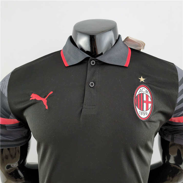 Authentic AC Milan 2223 Black Polo Shirt - Official Replica 9075