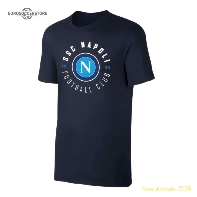 Genuine Match-Day Napoli \'Circle\' T-Shirt - Dark Blue