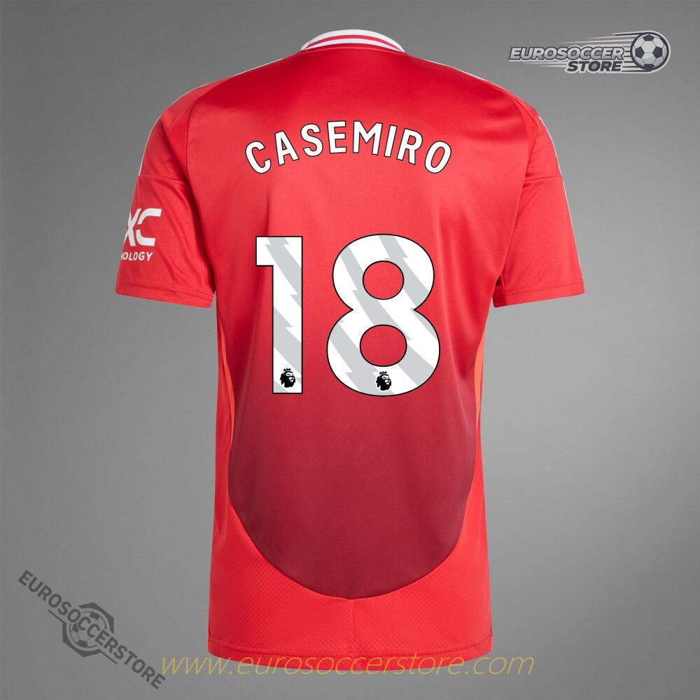 Manchester United's CASEMIRO 18 Home Jersey for the 24-25 season.