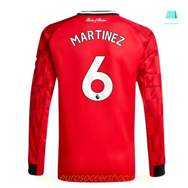 2025-2026 Man Utd Long Sleeve Home Shirt (Kids) (Martinez 6)