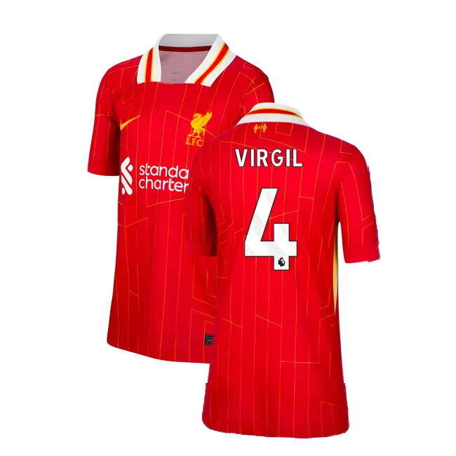 Virgil 4 Genuine Copy Liverpool Home Supporter Shirt for Kids