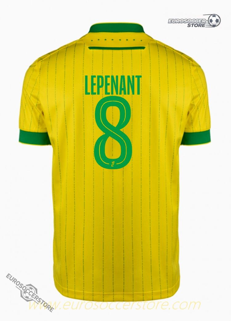 Nantes FC Home Jersey 25-26 Version Featuring LEPENANT 8