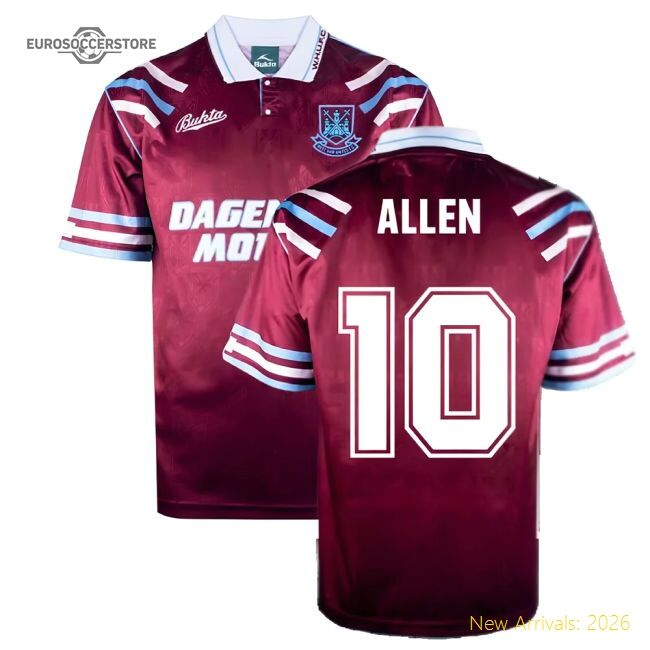 Outstanding West Ham United 1992 Retro Football Shirt (allen 10)