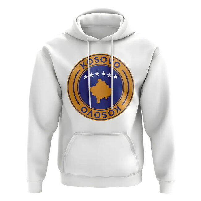 Kosovo Football Badge Hoodie (White)